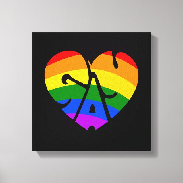 Gay Heart Canvastryck (Framsida)
