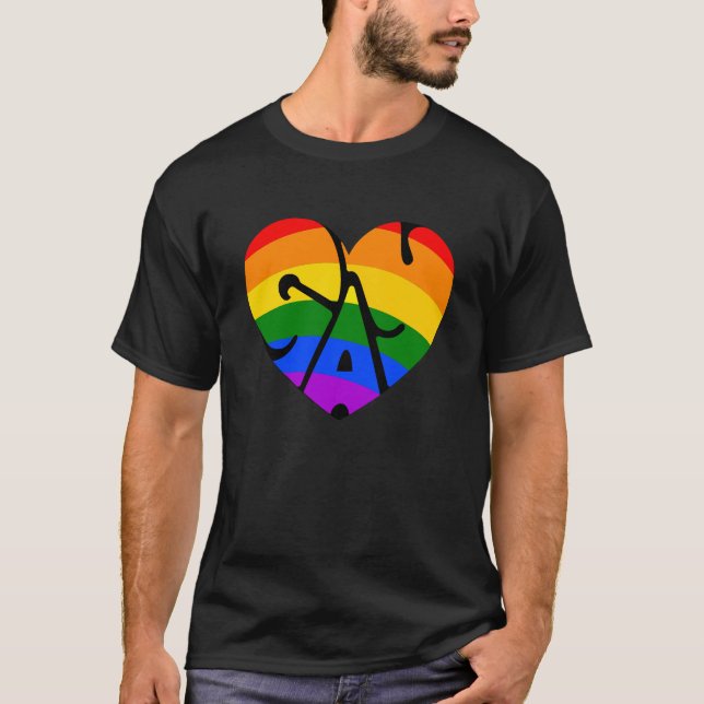 Gay Heart T Shirt (Framsida)