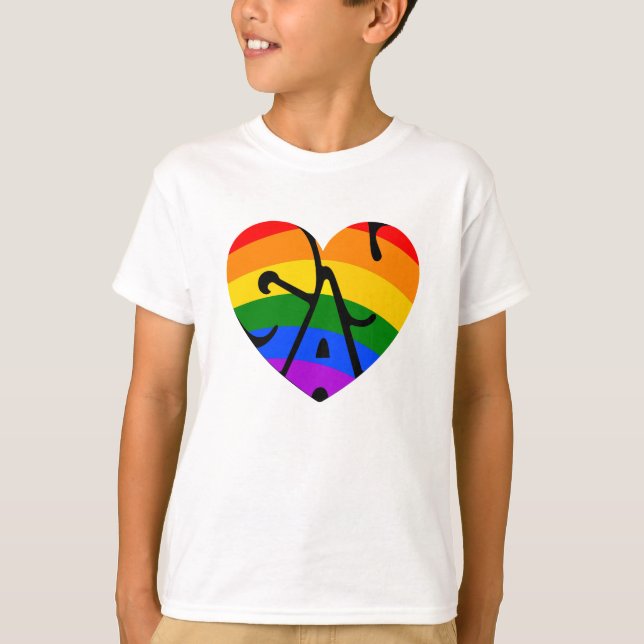 Gay Heart T Shirt (Framsida)
