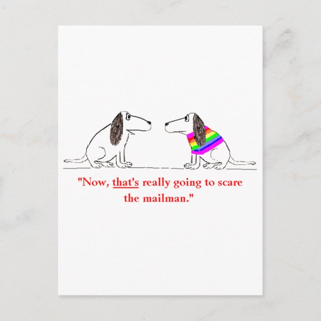 Gay Hund Tecknad #5 Vykort (Framsida)