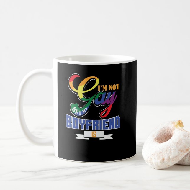 Gay "Ich bin nicht schwul, aber mein Freund" Kaffemugg (Med munk)