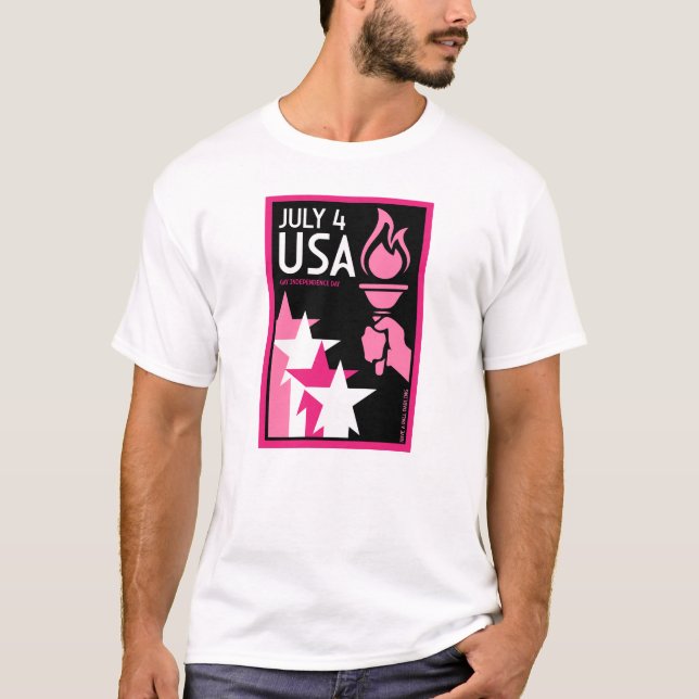 Gay Independence day T Shirt (Framsida)
