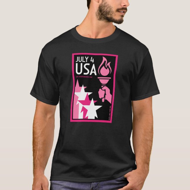 Gay Independence day T Shirt (Framsida)