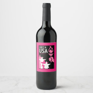 Gay Independence day Vinflaska Etikett