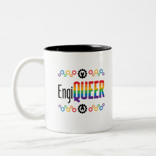Gay Ingenjör Engineering Engiqueer Pride Month Två-Tonad Mugg