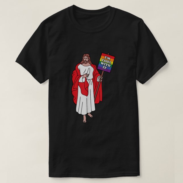 Gay Jesus säger att jag har Coola med det kristna  T Shirt (Design framsida)