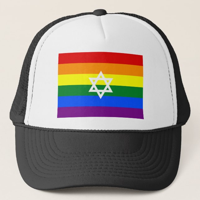 Gay Jewish Pride Flagga Keps (Framsida)