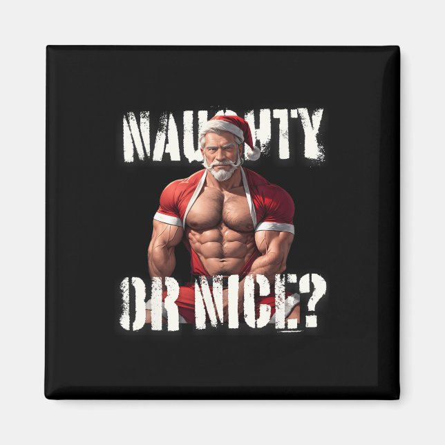 Gay Julafton Muscle pappa Bear Nice Santa Pride Lg Magnet (Framsidan)