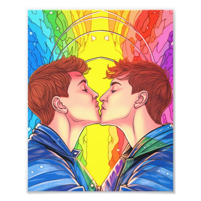 Gay Kärlek gör ditt regnbåge Fototryck (Framsidan)