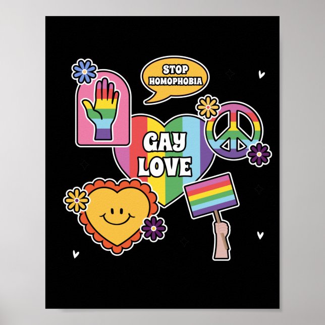 Gay kärlek. Pridets dag. HBT+Pride. Poster (Framsidan)