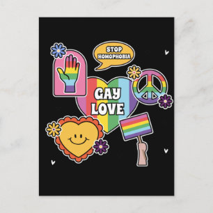 Gay kärlek. Pridets dag. HBT+Pride. Vykort