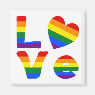 Gay Kärlek Rainbow Magnet