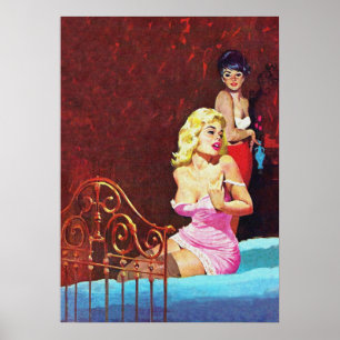 Gay Kärlek Vintage Pulp Magazine Cover Art Poster