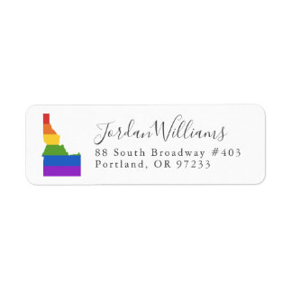 Gay Karta i USA | Delstaten Idaho Returadress Etikett