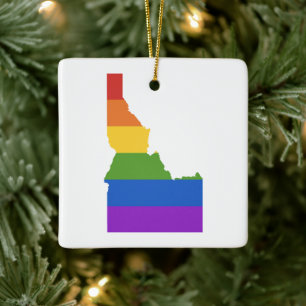 Gay Karta of USA Delstaten Idaho Julgransprydnad Keramik