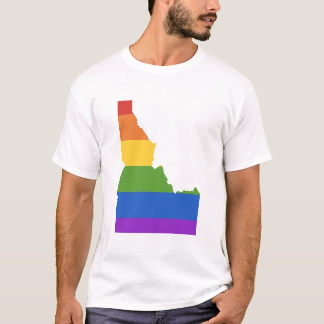 Gay Karta of USA| Delstaten Idaho T Shirt (Framsida)