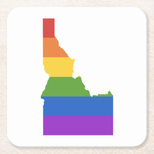 Gay Karta of USA Delstaten Idaho Underlägg Papper Kvadrat