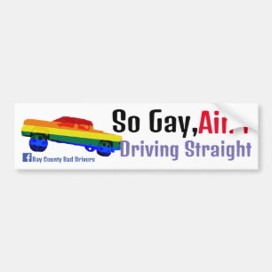 Gay, kör inte Rak Squatty Bildekal