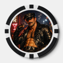 Gay Leather Daddy 1970s Biker Poker Chips – Dubbel