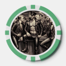 Gay Leather Pappa 1940-tals Biker Poker Chips – Du