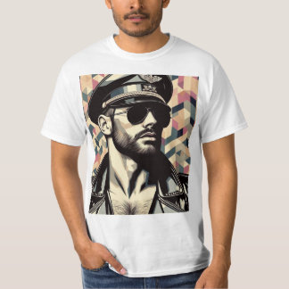 Gay Leather Pappa Biker Tom of Finland Tribute Art T Shirt