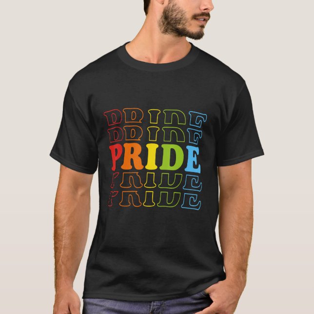 Gay Lesbian Pride Rainbow Flag LGBT Happy Pride Mo T Shirt (Framsida)