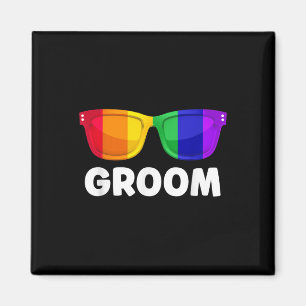 Gay Lesbisk Bachelor Party Groom Bröllop Tee Lgbt Magnet