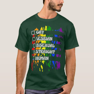 Gay Lesbisk Bisexual Rak Gender för humant Pride T Shirt