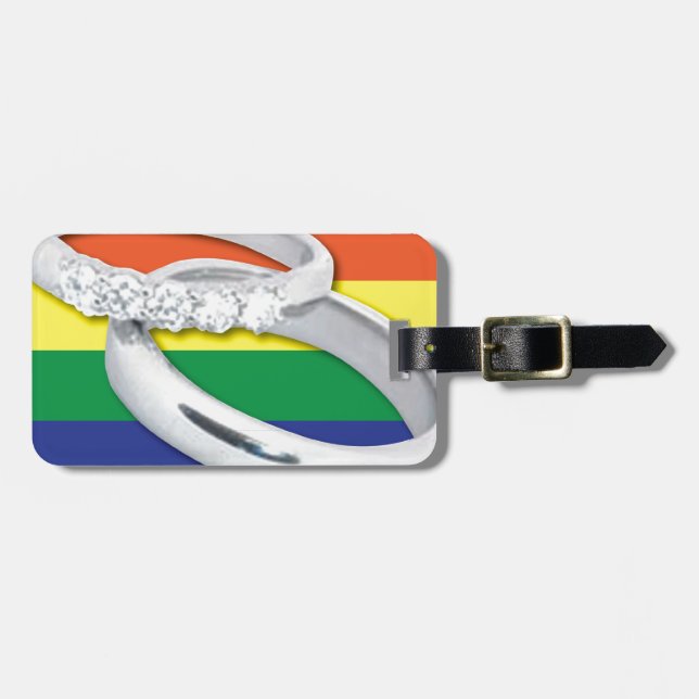 Gay Lesbisk Bröllop Bagagebricka (Horisontell Framsida)