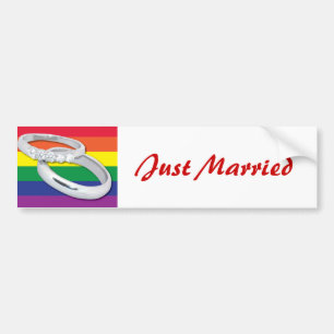 Gay Lesbisk Bröllop Bildekal