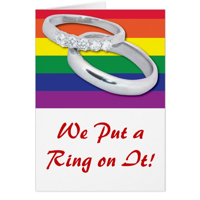 Gay Lesbisk Bröllop Hälsningskort (Framsidan)