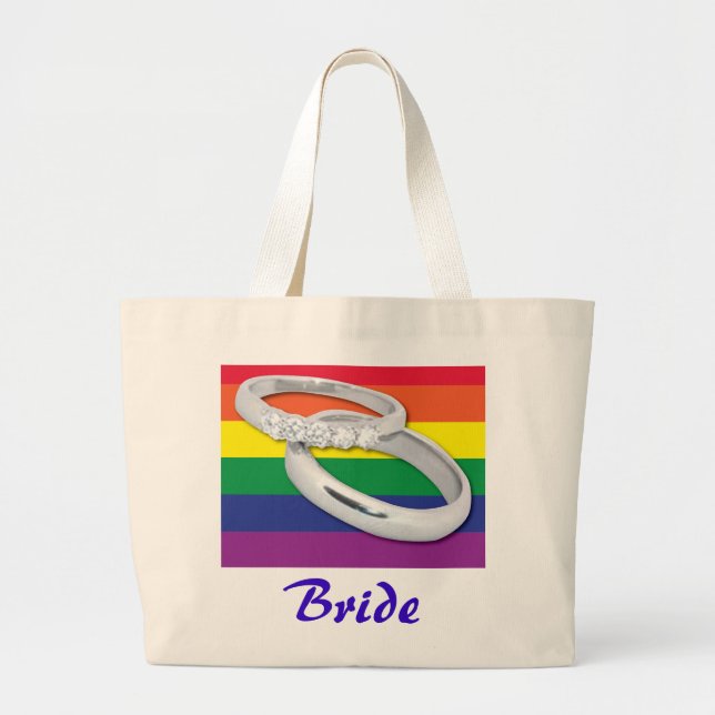 Gay Lesbisk Bröllop Jumbo Tygkasse (Framsidan)