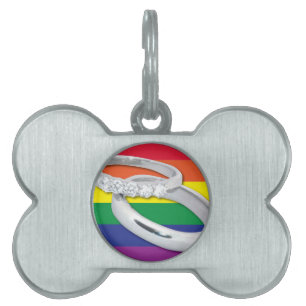 Gay Lesbisk Bröllop Namnbricka Husdjur