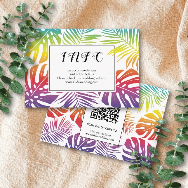 Gay, lesbisk bröllop regnbåge tropiska löv tilläggskort (Skapare uppladdad)