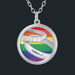 Gay Lesbisk Bröllop Silverpläterat Halsband<br><div class="desc">regnbåge bröllop-banans utformning</div>