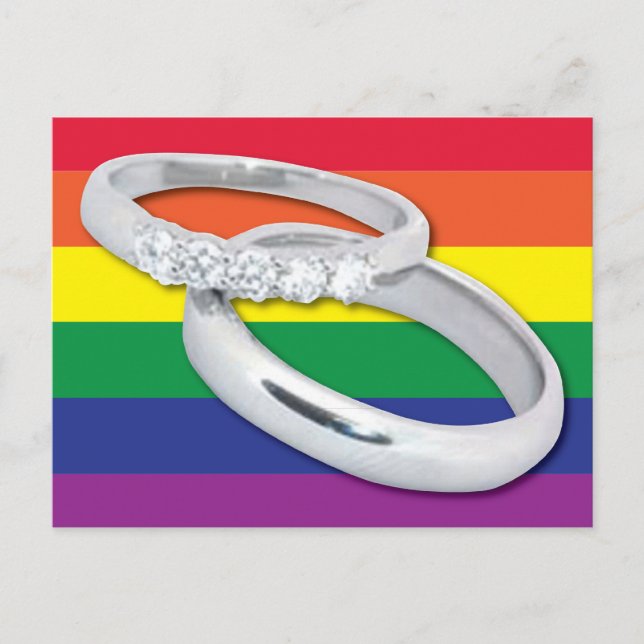 Gay Lesbisk Bröllop Vykort (Framsida)