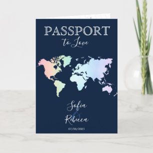 Gay Lesbisk Destination Wedding Rainbow World Map Inbjudan