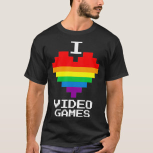Gay Lesbisk Gamer I Heart Kärlek Video Games Retr T Shirt