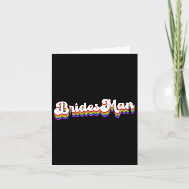 Gay Lesbisk Lgbt Bröllopsfest Bridesman Tee Brida Kort (Framsida)