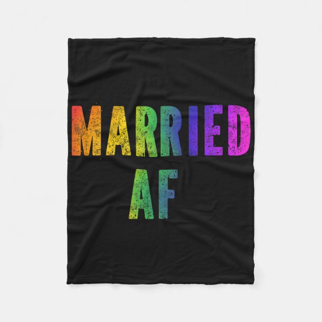 Gay Lesbisk Lgbtq Par Lgbt Bröllopsfest Tee M Fleecefilt (Framsidan)