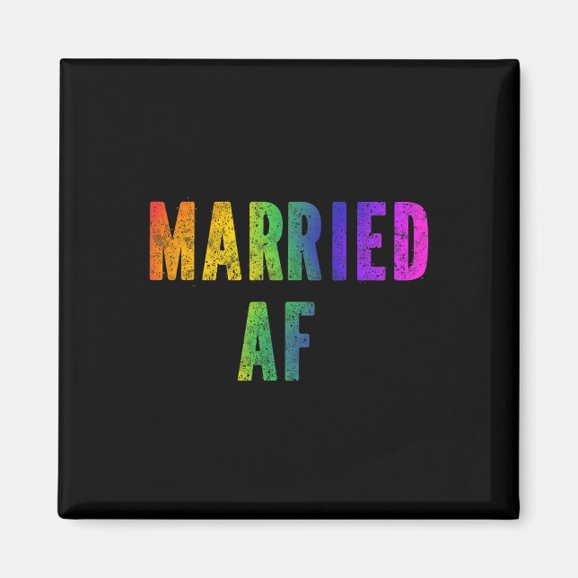 Gay Lesbisk Lgbtq Par Lgbt Bröllopsfest Tee M Magnet (Framsidan)