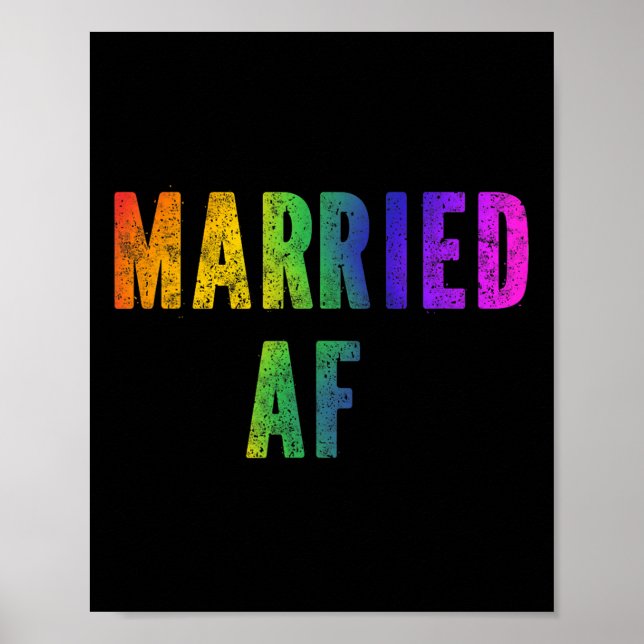 Gay Lesbisk Lgbtq Par Lgbt Bröllopsfest Tee M Poster (Framsidan)