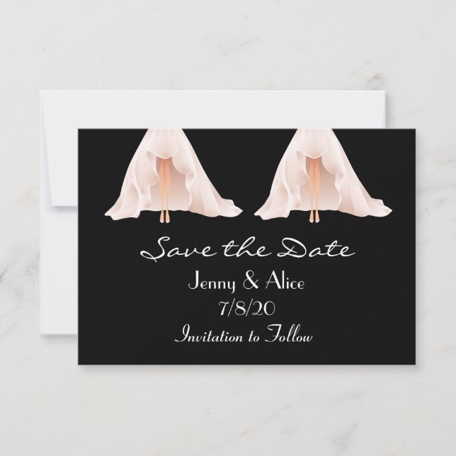 Gay Lesbisk Photo Save Date Spara Datumet (Framsida)