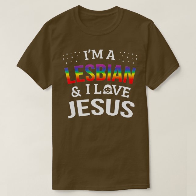 Gay Lesbisk Pride Im A Lesbisk I Kärlek Jesus T Shirt (Design framsida)
