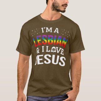 Gay Lesbisk Pride Im A Lesbisk I Kärlek Jesus T Shirt
