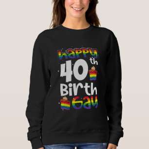 Gay Lesbisk Pride Rainbow Flagga Lgbtq 40 födelsed T Shirt