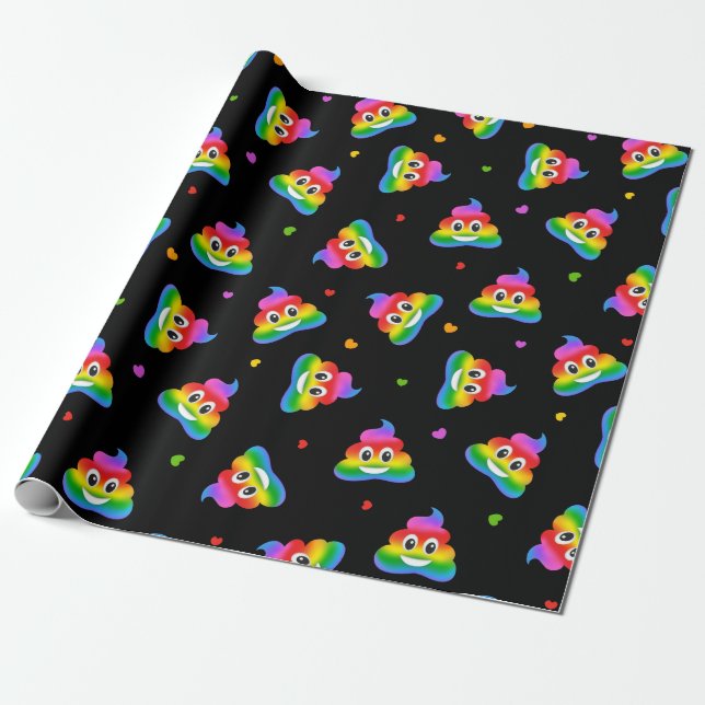 Gay lesbisk rainbow poop emoji linda papper presentpapper (Utrullad)