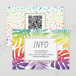 Gay, lesbisk regnbåge lövs konetti bröllop tilläggskort