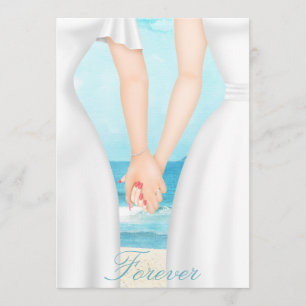 Gay Lesbisk Two Brides on Beach Call Inbjudningar