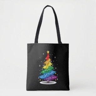 Gay LGBT Pride Rainbow Julgran God jul Tygkasse